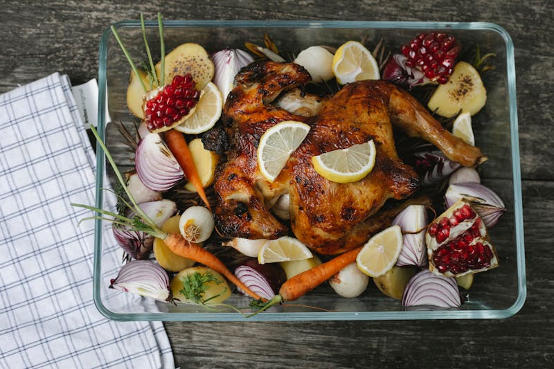 Herb Roasted Chicken with fresh herbs